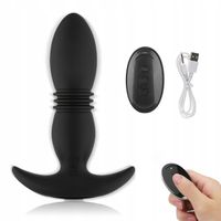 WIBRUJĄCY KOREK ANALNY MASAŻER Z RUCHEM POSUWISTYM NA PILOTA PIEŚCI ODBYT