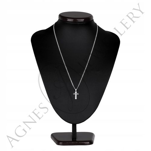 ŁAŃCUSZEK SREBRNY 925 KRZYŻYK D800 KOMUNIA 45CM na Arena.pl