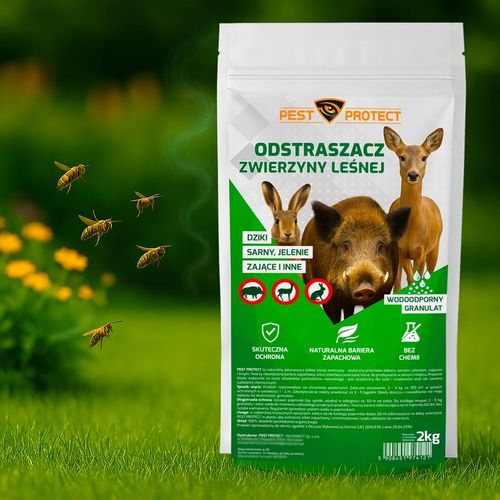ODSTRASZACZ ŚRODEK NA DZIKI DZIKÓW SARNY ZAJĄCE NATURALNY GRANULAT 2KG na Arena.pl