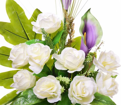 Kompozycja stroik serce kremowe +bukiet na Arena.pl