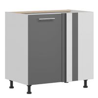 Tiffany T-25/DNLP Szary połysk MDF szafka narożna 100 cm, drzwi, szybko