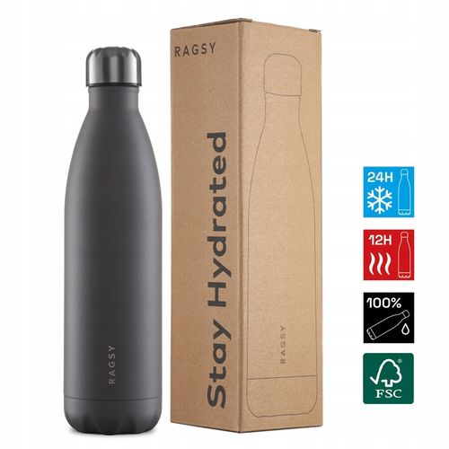 Butelka Termiczna Original 750 ml BPA FREE 12/24H - Grey / Szara na Arena.pl