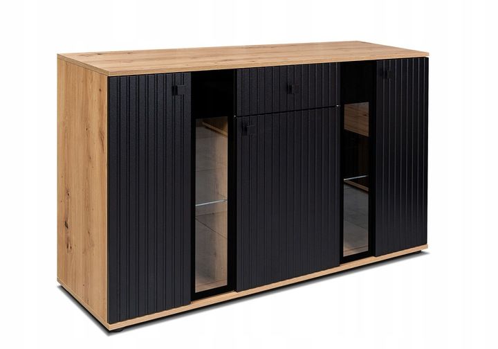 Komoda Salsa 140 lamele witryna pojemna zdjęcie 10