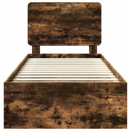 Ramka łóżka Dąb wędzony 100 x 200 cm Lite drewno sosnowe na Arena.pl
