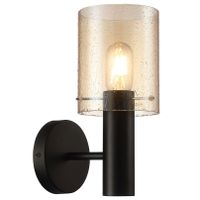 LAMPA ścienna SARDO RAIN WL-5581-1A-BK+RNAMB Italux szklana OPRAWA loftowy kinkiet tuba krople deszczu bursztynowe