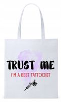 Torba Biała Eco Shopper Dla Tatuażysty Prezent Z Nadrukiem Ze Zdjęciem