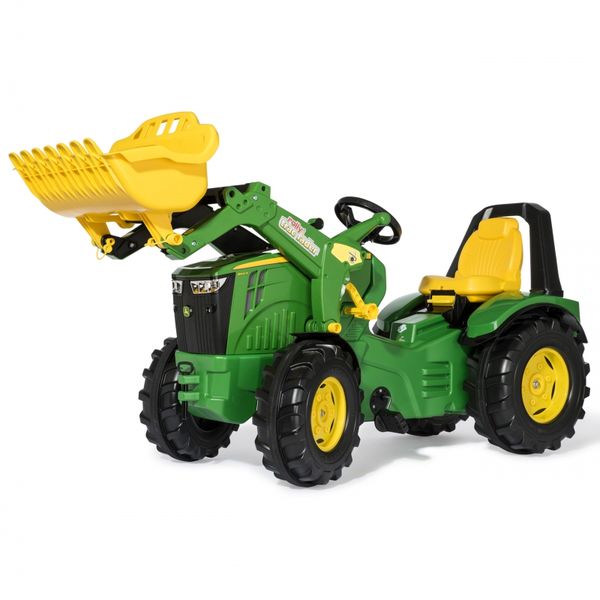 RollyX-Trac Premium John Deere Traktor na Pedały Łyżka Ciche Koła 3-10 Lat do 50kg Rolly Toys - Zielony zdjęcie 4