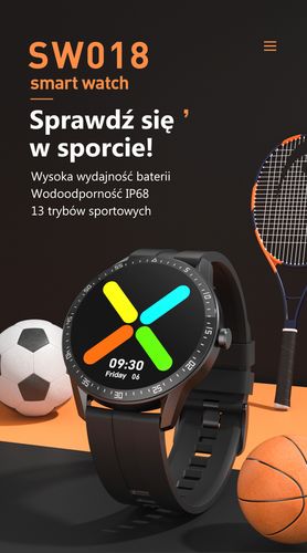 SMARTWATCH MĘSKI G. Rossi SW018-4 black/red (sg012d) WŁASNE TARCZE na Arena.pl