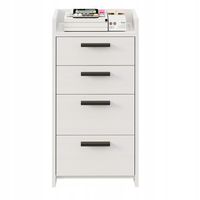 Komoda biała kontenerek pod biurko biurowy regał szafka 4 szuflady wysoki