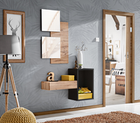 Zestaw Mebli Do Przedpokoju 1 Lusto Szuflada Półka Dąb Wotan+Czarny IZZI AM