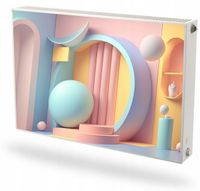 Mata magnetyczna na grzejnik na wymiar PASTELOWE GEOMETRYCZNE KSZTAŁTY