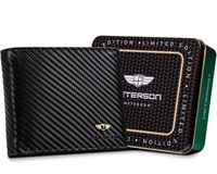 poziomy, skórzany portfel męski carbon - peterson