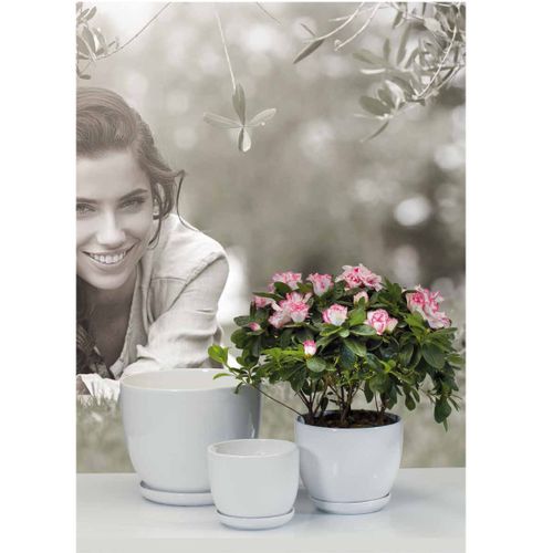 DONICZKA CERAMICZNA BARYŁKA 6 Biały 30x25 cm na Arena.pl