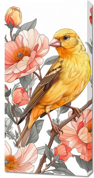 Obraz 50x100cm Wiosenny Śpiewaczek zdjęcie 1