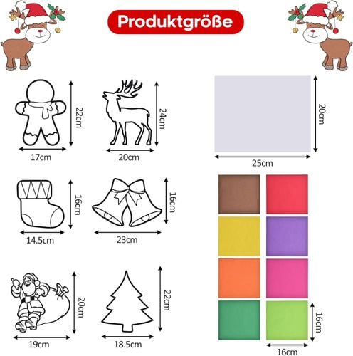 Zestaw Kreatywny 12 Świątecznych Rękodzieł Naklejki na Okna Suncatcher na Arena.pl