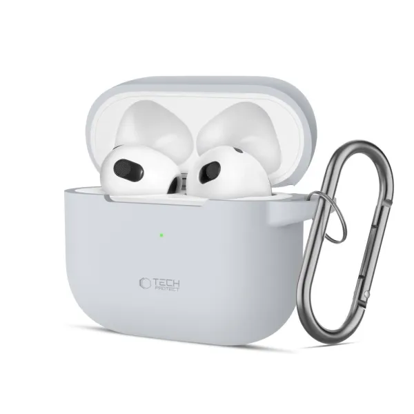 Etui Tech-Protect Silicone Hook na Apple AirPods 3 - szare zdjęcie 1