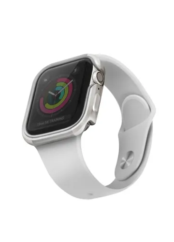 Etui UNIQ Valencia na Apple Watch 4 / 5 / 6 / SE 40mm - srebrne na Arena.pl