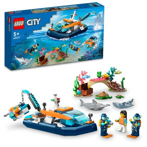 LEGO City Statek Łódka + Łódź podwodna + 3 Figurki 60377 na Arena.pl