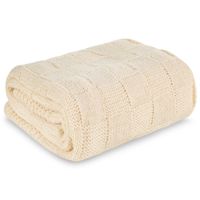 Koc PLED 2 130X170 cm beżowy delikatny miękki struktura pledu