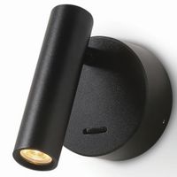 Lampa ścienna Kent 633001103 Elkim LED 3W 3000K z włącznikiem czarna