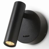 Lampa ścienna Kent 633001103 Elkim LED 3W 3000K z włącznikiem czarna