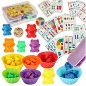 Misie Edukacyjne Nauka Liczenia Kolorów Montessori Figurki Zestaw 44 el.