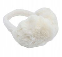 Duże miękkie futrzane nauszniki rozmiar uniwersalny biały