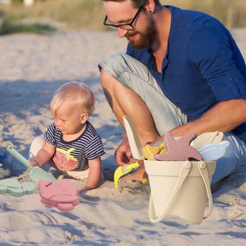 SILIKONOWE ZABAWKI DO PIASKU MIĘKKIE DO WODY NA PLAŻĘ WIADERKO FOREMKI na Arena.pl