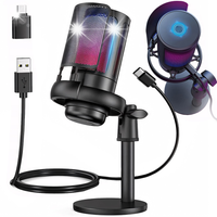 MIKROFON GAMINGOWY USB DO KOMPUTERA POP-FILTER POJEMNOŚCIOWY FUNKCJA WYCISZ