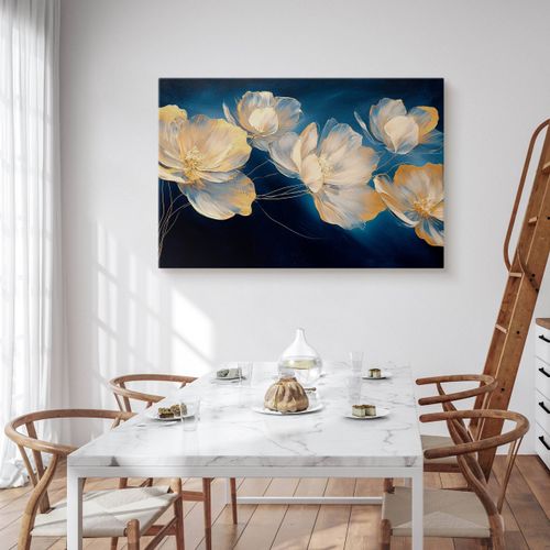 Obraz Do Salonu Sypialni Kremowe Kwiaty Glamour Abstrakcja 40cm x 30cm na Arena.pl