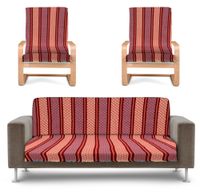 Narzuta Na Wersalkę I Fotele Czerwono Szara 23143