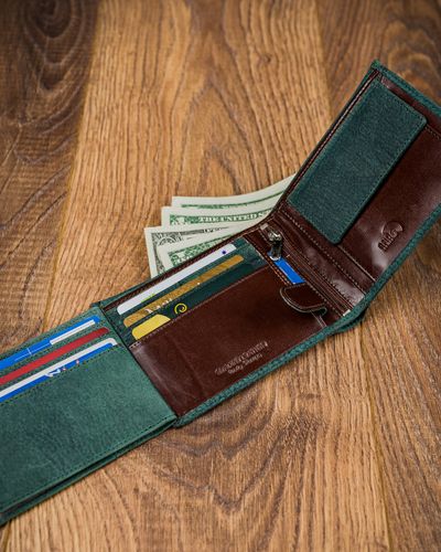 piękny kolorowy, skórzany portfel męski - forever young® na Arena.pl