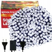 LAMPKI ŚWIĄTECZNE CHOINKOWE NA CHOINKĘ Zewnętrzne Wewnętrzne 500 LED ZIMNE
