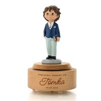 Drewniana Pozytywka na Pamiątkę I Komunii Świętej dla Chłopca