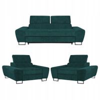 Zestaw mebli wypoczynkowych Savio Sofa 2os fotele zielony Family Meble
