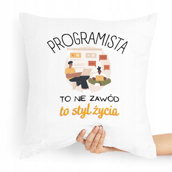Poduszka Informatyka To Nie Zawód Tylko Styl Życia Z Nadrukiem Ze Zdjęciem zdjęcie 1
