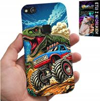 ETUI DO HUAWEI P10 LITE -DINOZAUR W MONSTERTRUCKU WZORY DLA DZIECI