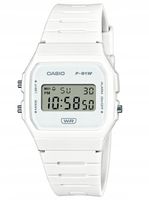 ZEGAREK MĘSKI CASIO F-91WB-7A klasyka retro elektroniczny biały