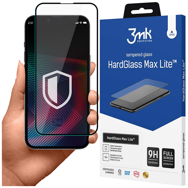 apple iphone 14 pro - 3mk hardglass max lite black zdjęcie 4