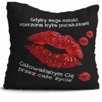 PODUSZKA WALENTYNKOWA DWUSTRONNA 40 CM PREZENT DLA NIEJ WZORY WALENTYNKI