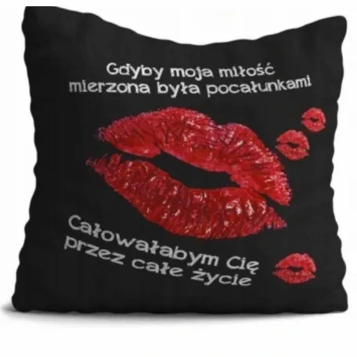 PODUSZKA WALENTYNKOWA DWUSTRONNA 40 CM PREZENT DLA NIEJ WZORY WALENTYNKI zdjęcie 1