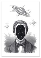 Plakat cyfrowy do wydruku człowiek kosmos