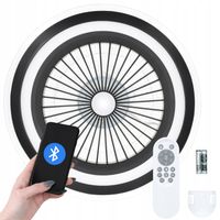 WENTYLATOR SUFITOWY WIATRAK PLAFON LAMPA LED 52 CM DUŻY APLIKACJA BLUETOOTH
