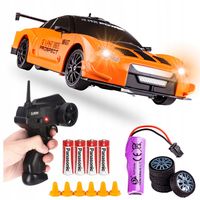 Samochód Drift ZDALNIE Sterowany RC Auto na PILOTA do DRIFTU 4x4 Pachołki