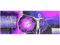 100X40CM ZEGAR BEZKRESNE UCZUCIA FIOLECIE OBRAZ