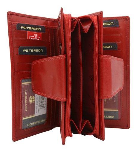 pojemny, skórzany portfel damski na zatrzask - peterson na Arena.pl