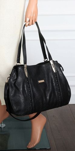 Torebka Damska Shopperkawłoska marka CHARRO Pojemna A4 Modna CH7719 Czarna na Arena.pl