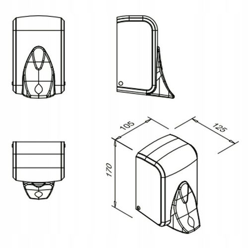 Dozownik Podajnik Dyspenser mydła w płynie 500 ml Czarny Ścienny ATEST PZH na Arena.pl