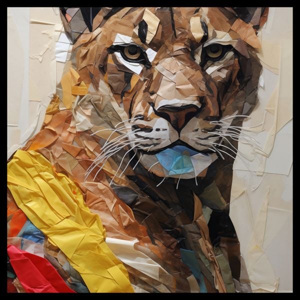 Plakat 40x40cm Papierowy Tygrys zdjęcie 2