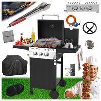 GRILL GAZOWY APOLLO-A RUSZT ŻELIWNY 8,5 KW + POKROWIEC + SZCZYPCE